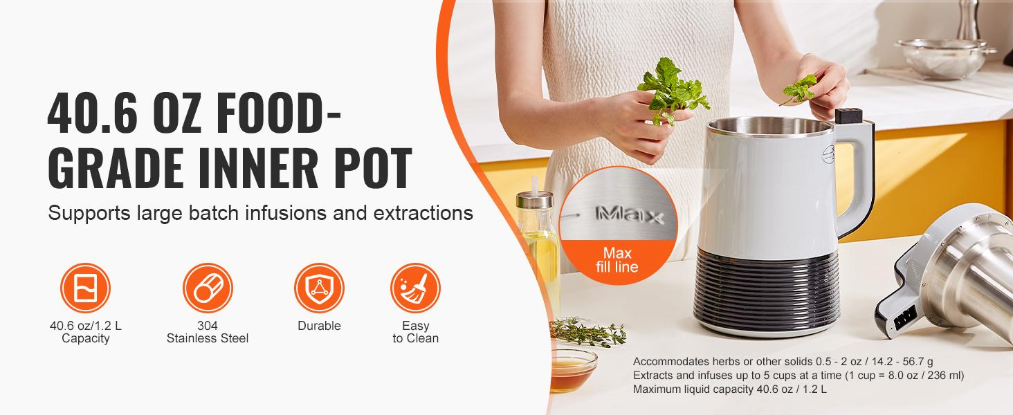 VEVOR Butter Maker Machine, 6 Functions Herbal Infuser, Magic Butter Machine Oil Infusion Machine with Customizable Temperature And Time, Herbal Recipe Book All Accessories Included