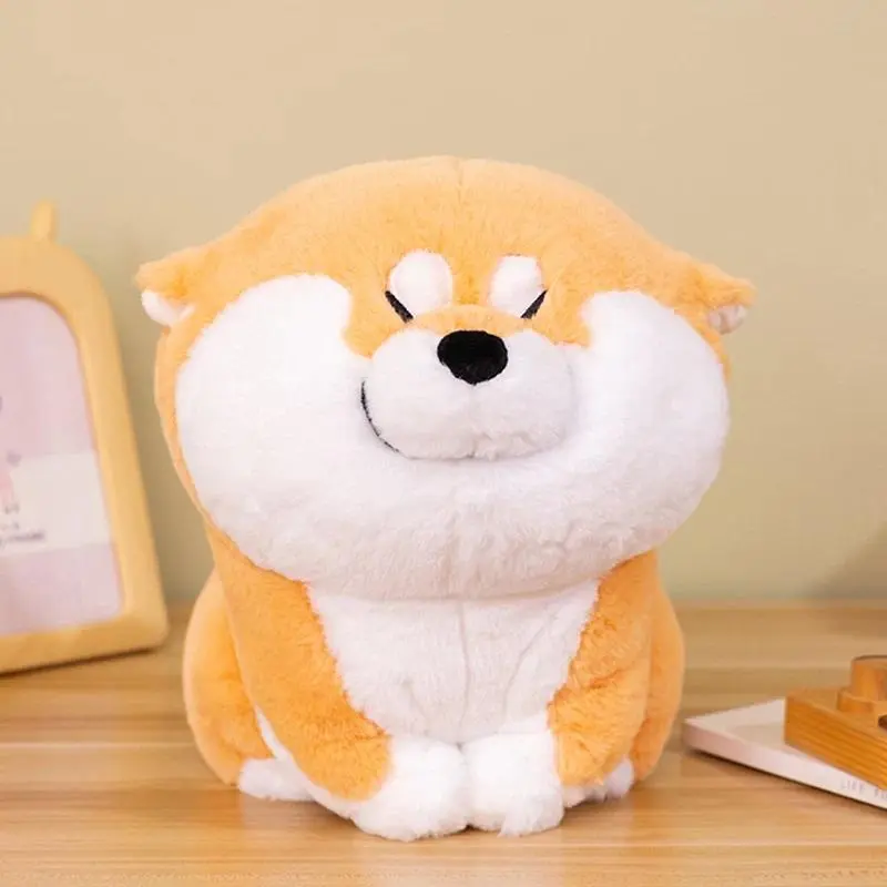 Adorable Japan Shiba Inu Dog Stuffed Animals Plushie Lying Puppy Toy Cartoon Hug Throw Pillow Nap Sleep Bed Cushion Gift For Boy