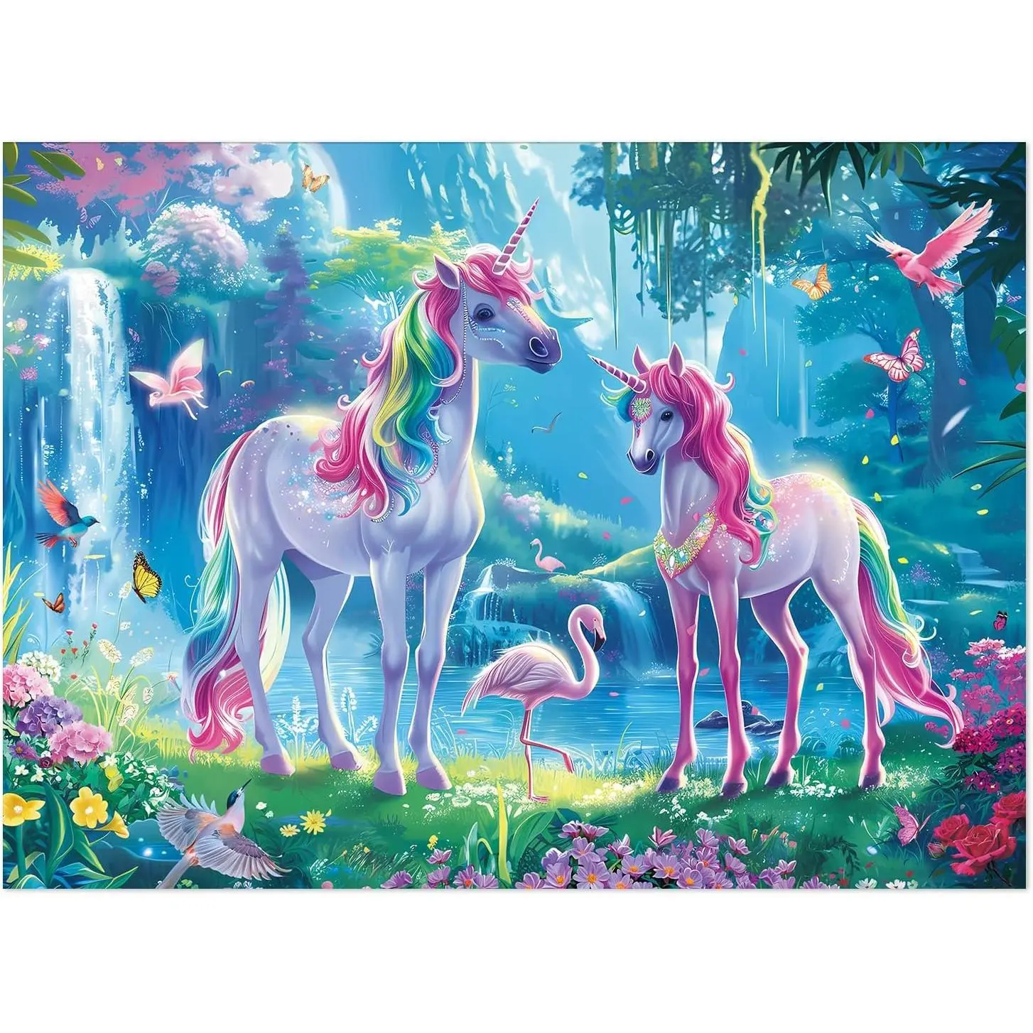 200-Piece Eco-Friendly Wood Jigsaw Puzzle, Playful Princess Magic Unicorns' Rainbow Play Theme, Secure Fit for Family Fun (Ideal for Kids & Teens), Playful Theme