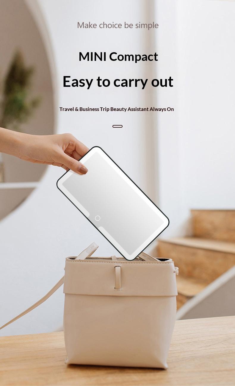 Car Sunshade Makeup Mirror, LED Touch Screen with Brightness Adjustment, Rechargeable HD Clear Makeup Mirror for Car Interior, Essential Car Accessory