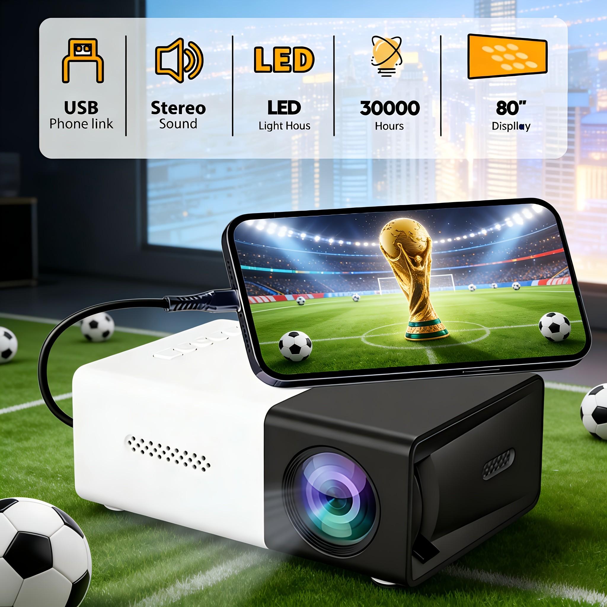 Portable Projector, LED Phone Home Theater M100 Projector, Support 1080P Video & Audio Output