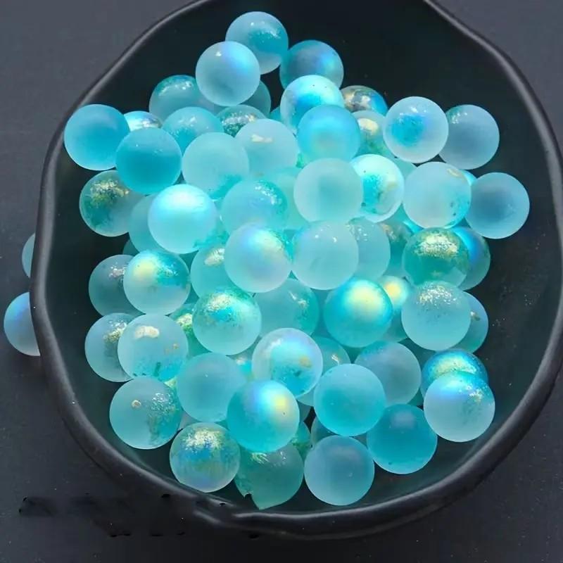 50pcs Glass Crystal Balls, Iridescent Glass Crystal Balls, Blue, Green, Pink & Multicolor Round Shimmering Decorative Balls for Parties, Weddings, Home, Bar, Fish Tank, Patio & Pool Decor, Beading Supplies, Accessories For Beading