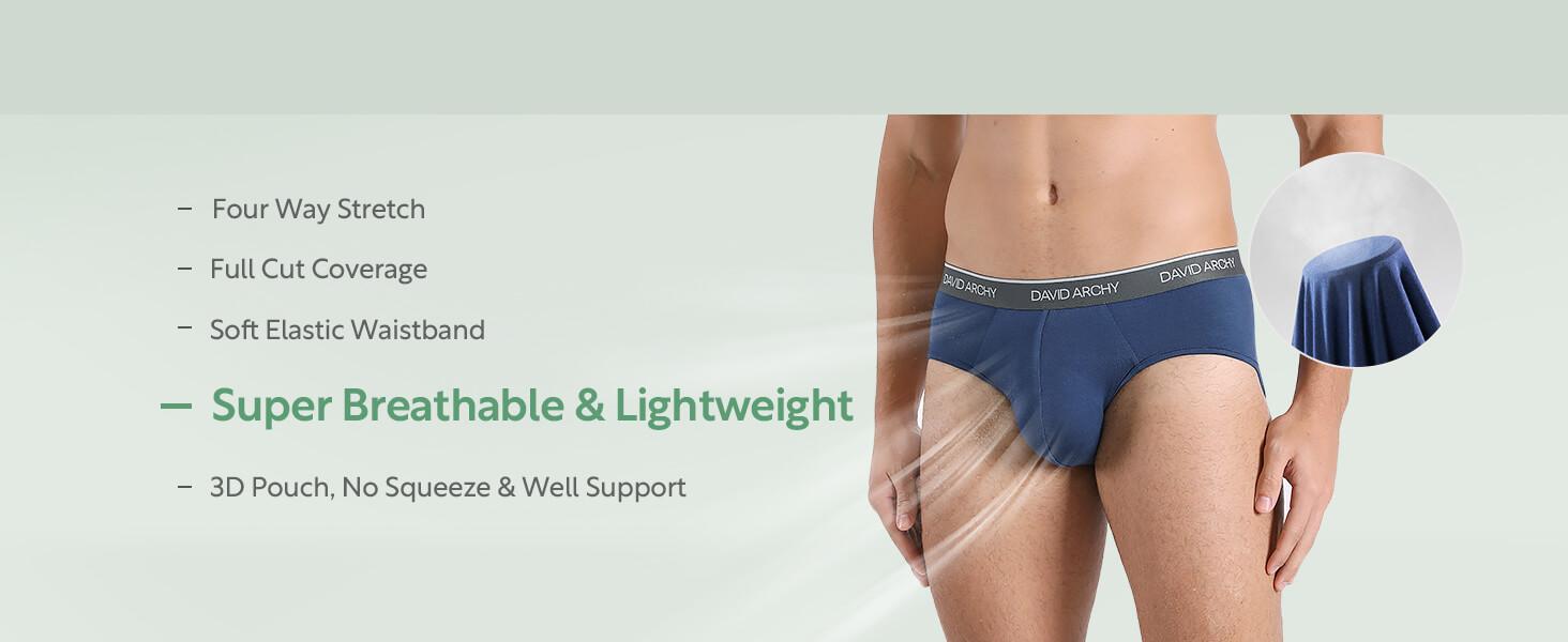 David Archy Men's Underwear Bamboo Rayon Briefs Super Soft Comfort Cooling Pouch Briefs Pack for Boyfriend FathersDayGift Breathable Cotton Menswear