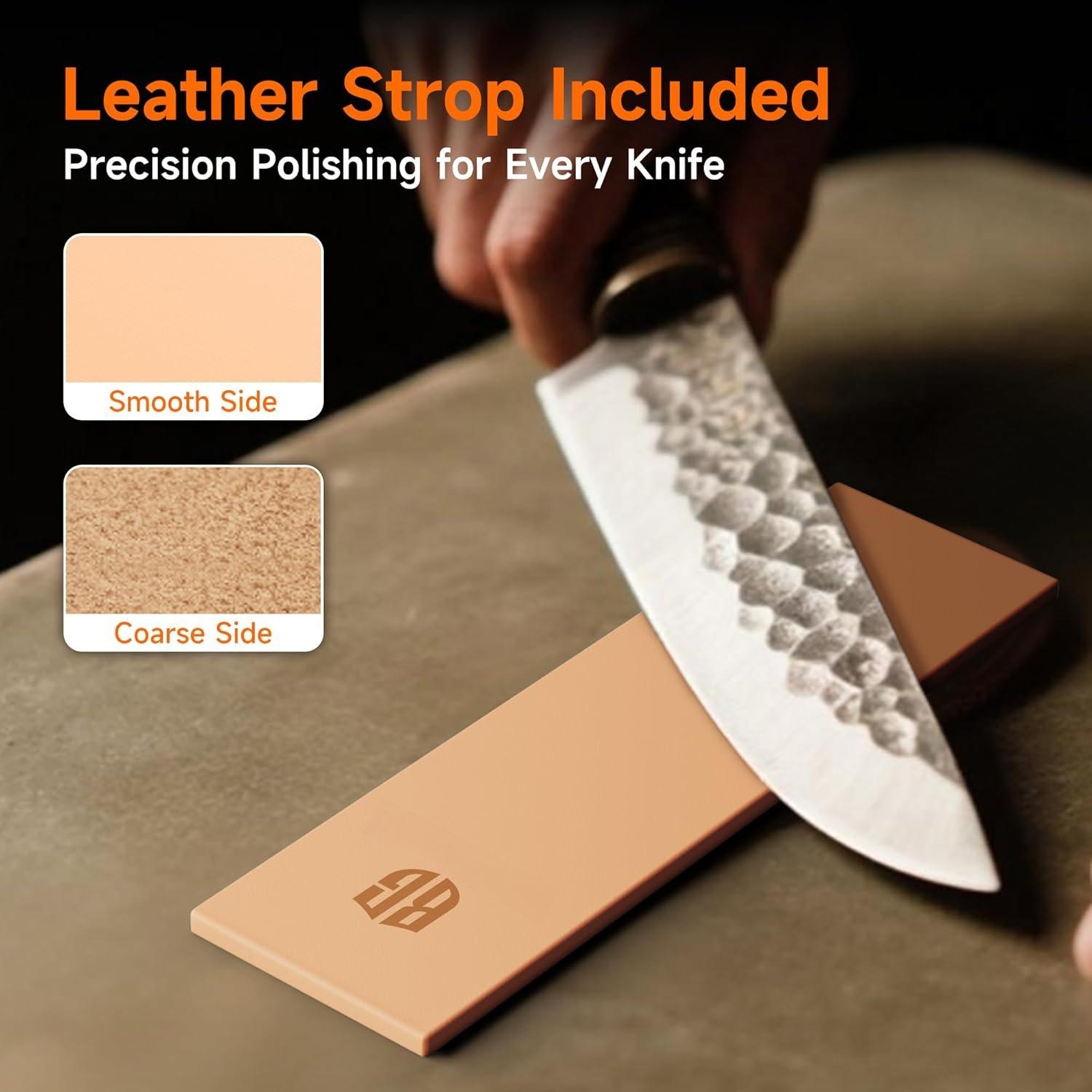 Rolling Sharpener, & Ceramic Disc, 15? & 20? Angle, & Safe for Any Hardness, Sharpening Kit for Kitchen & Pocket , Razor- Edge, Leather Strop, Kit Rolling Sharpener, & Ceramic Disc, 15? & 20? Angle, & Safe for Any Hardness, Sharpening Kit for Kitchen & Pocket , Razor- Edge, Leather Strop, Kit