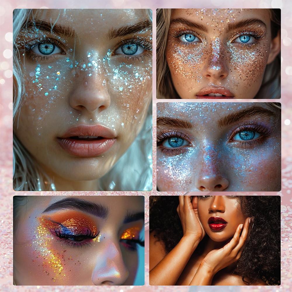 Single Pack Diaoni Music Festival Body Glitter Stick, Long-Lasting Shimmer, Sparkle Body Glitter, Hair Decoration, Ideal for Cosplay, Parties, Halloween