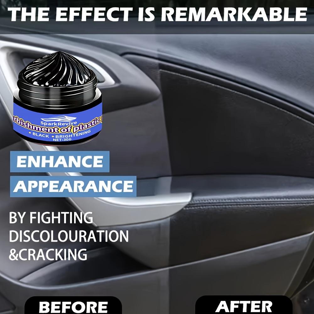 Car Plastic Repair Paste Dashboard Refurbishment Scratch Fix Interior Restoration Kit, Tire Polishing Brightener Long-Lasting Shine Auto Care Maintenance Set