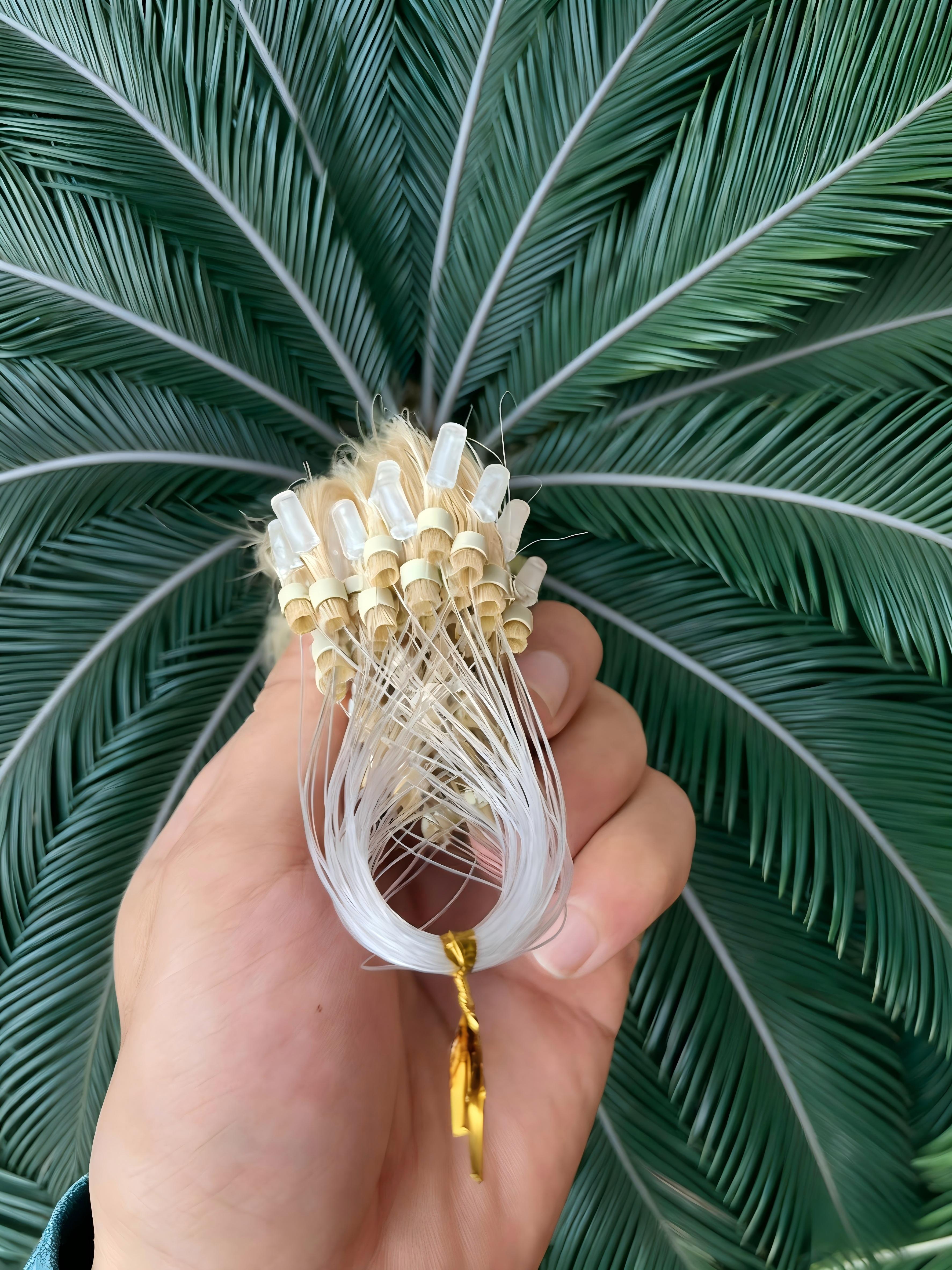 Yellowish- Pre-Cured Keratin Tip Micro Ring Hair Extensions, Pearl Bead Extension, Remy Cold Head Extension, Straight Hair Extensions, New Trending Product