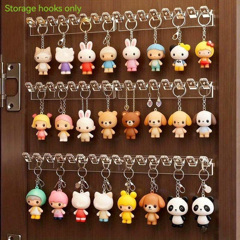 Wall-Mounted Transparent Acrylic Jewelry Storage Hooks, Polished Durable Simple Design, Multi-Functional Space-Saving Organizer