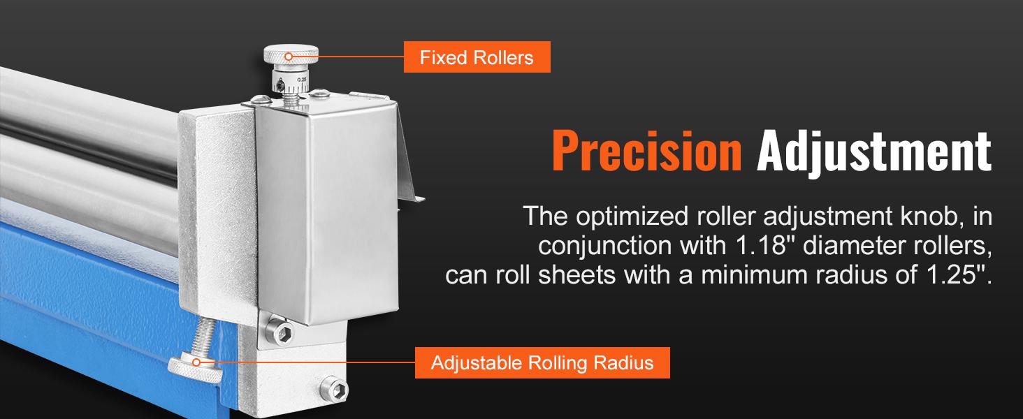 VEVOR Slip Roll Machine, 12.6 inches Forming Width in 20 Gauge Capacity, Sheet Metal Slip Roller Rolling Bending Machine, with 2 Detachable Rollers for Low Carbon Steel Copper Aluminum Alloy Sheet