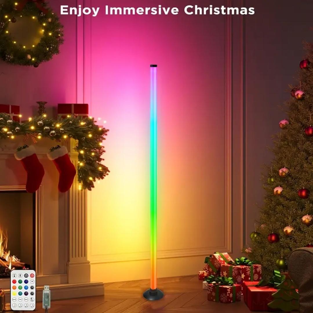RGB LED Floor Lamp with Remote & App Control, USB Powered Smart Standing Lamp, Color Changing Ambient Light for Living Room Bedroom Home Decor