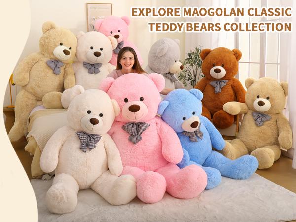 MaoGoLan 4ft 5ft 6ft Giant Teddy Bear Stuffed Animal Big Teddy Bear Stuffed Bear Baby Shower Life Size Large Teddy Bear for Girlfriend Boyfriend Wife Children, For Birthday,  Wedding party, Anniversary  #dealsforyoudays