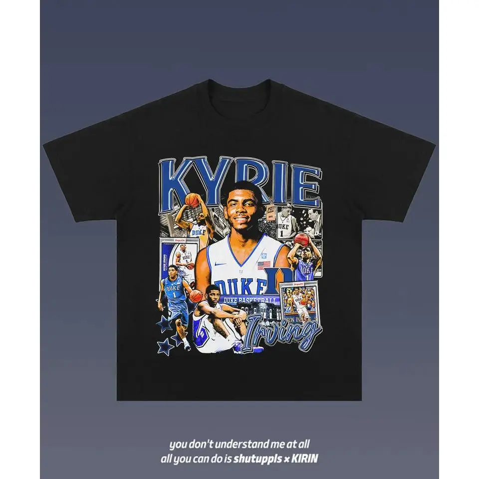 Women's Soft Cotton Short-Sleeve KYRIE IRVING 53 Graphic Top, Casual Women's Shirt.
