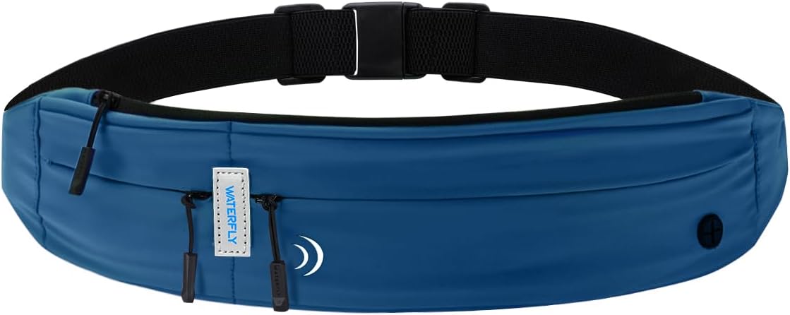 WATERFLY Slim Running Belt Fanny Pack for Women Men Phone Holder Runners Pouch Waist Belt for Workout Jogging Multifunctional Sports Bag water-resistant Outdoor Gear