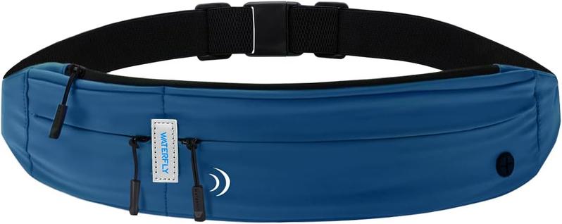WATERFLY Slim Running Belt Fanny Pack for Women Men Phone Holder Runners Pouch Waist Belt for Workout Jogging Multifunctional Sports Bag water-resistant Outdoor Gear