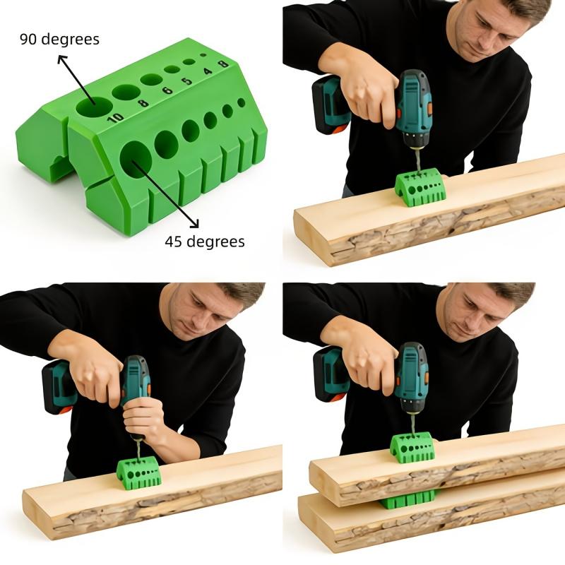 Drill Positioning Tool,  Drill Guide with Digital Alignment, Precision Drilling Aid for Miter Joints, Framing & Deck Construction, Accurate Drilling Helper, Drill Bit Not Included.