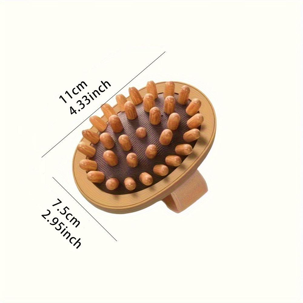 Ergonomic Wooden Body Massage Brush with Air Pad, Manual Lymphatic Drainage Tool for Abdomen, Legs, Back, Home Spa Muscle Relaxer