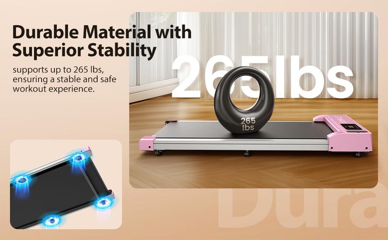 【PINK POWER】Walking Pad Under Desk Treadmill , 3 in 1 Portable Folding Walking Jogging Running Machine with Remote Control & LED Display for Home/Office, Larger Running Area, Quiet for Fitness in Small Spaces