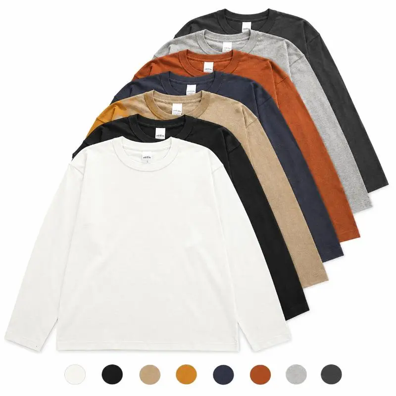 Men's 1/2 Pack 100% Cotton Long Sleeve T-Shirts, Casual Crew Neck Pullover Tees, Soft Breathable Relaxed Fit Basic Tops, Solid Black Shirts for Spring Fall, Everyday Wear, Work, Travel, Streetwear and Layering