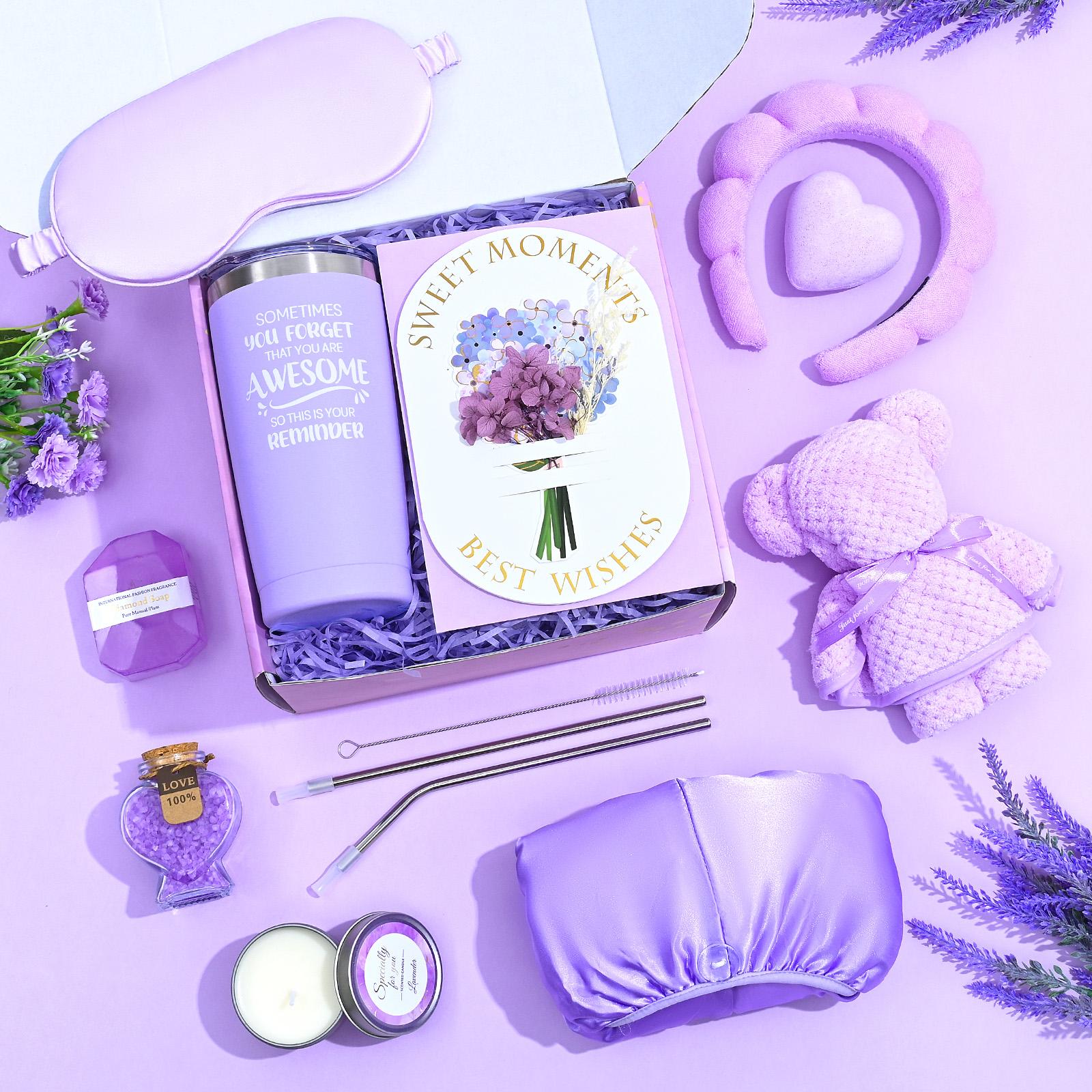 Unique Care Gifts for Women,Relaxing Spa Gift Basket Set,  Bath Sets Gift, with Stainless Steel Tumbler & Flannel Blanke，9/10/12-Piece,Holiday gifts，Birthday Gifts for Mom, Sister,Best Friend,Wife,graduation gift boxes