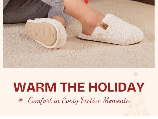 EverFoams Women's Fuzzy Slip-on Slippers Warm Cozy Soft Lightweight Memory Foam Indoor House Shoes EverFoams Women's Fuzzy Slip-on Slippers Warm Cozy Soft Lightweight Memory Foam Indoor House Shoes