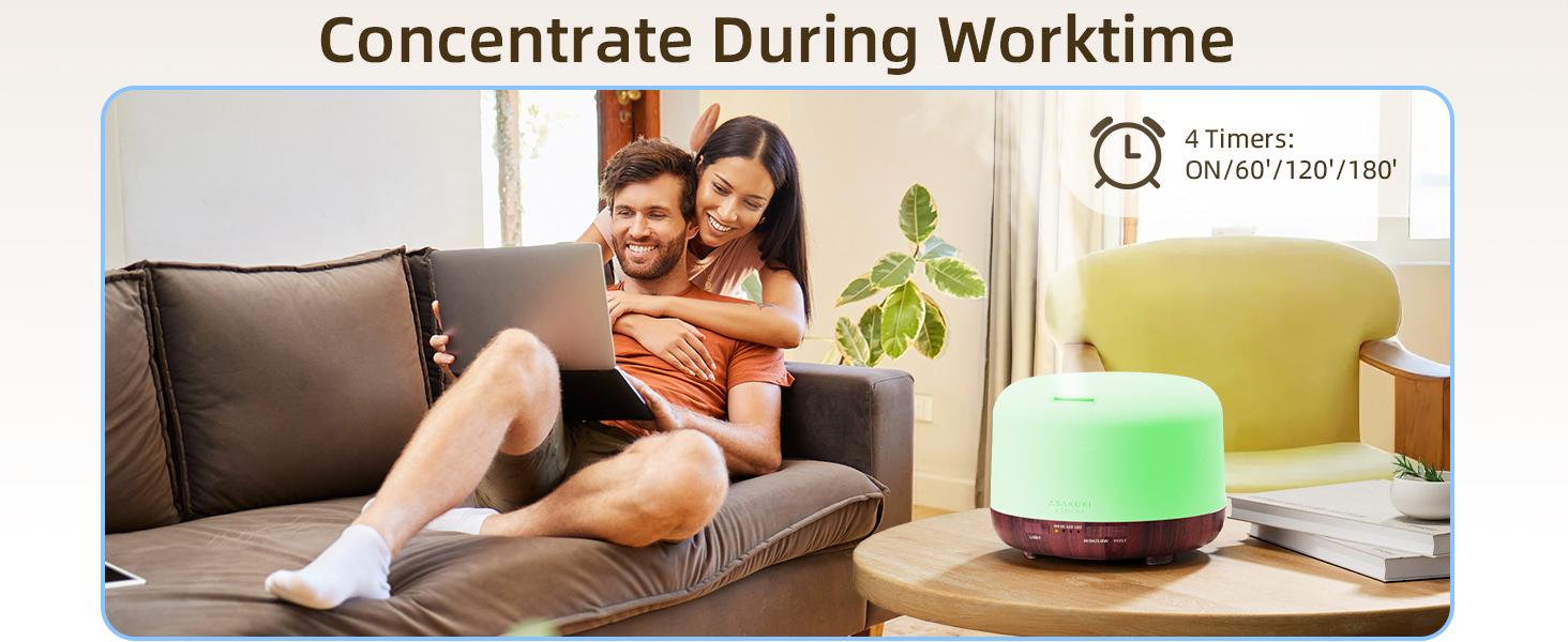 ASAKUKI 500ml Essential Oil Diffuser for Home, Aromatherapy Humidifiers, Auto-Off, Room Decor, Air Purifier, Aromatic Ambient Mist Nebulizer Relaxing, Waterless Auto Shut-off, Reddish-Brown ASAKUKI 500ml Essential Oil Diffuser for Home, Aromatherapy Humidifiers, Auto-Off, Room Decor, Air Purifier, Aromatic Ambient Mist Nebulizer Relaxing, Waterless Auto Shut-off, Reddish-Brown