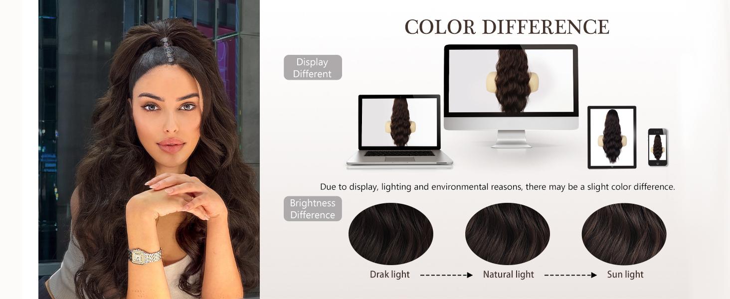 Iridescent Ponytail Hair Extension Drawstring Ponytail Extension for Women Long Body Wavy Curly 26 Inch Clip in Ponytail Extensions Synthetic Heat Resistant Ponytail Extension