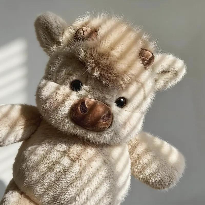 17 Inch Running Cow Plush Toy, Highland Bull StuffedAnimal, Farm Animal Doll, Birthday Gift for Adults and Kids,Soft and Cuddly