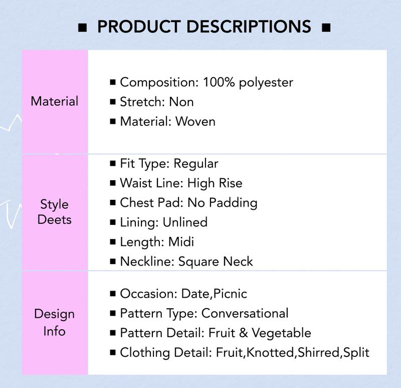 Cider [10 colors, Size 0-26] Cider Fruit A-Line Dress with Adjustable Bust & Detachable Puff Sleeves, Plus Size Lightweight Spring-Summer Dresses, Cute Shirred Midi with Stretchy Back Panel