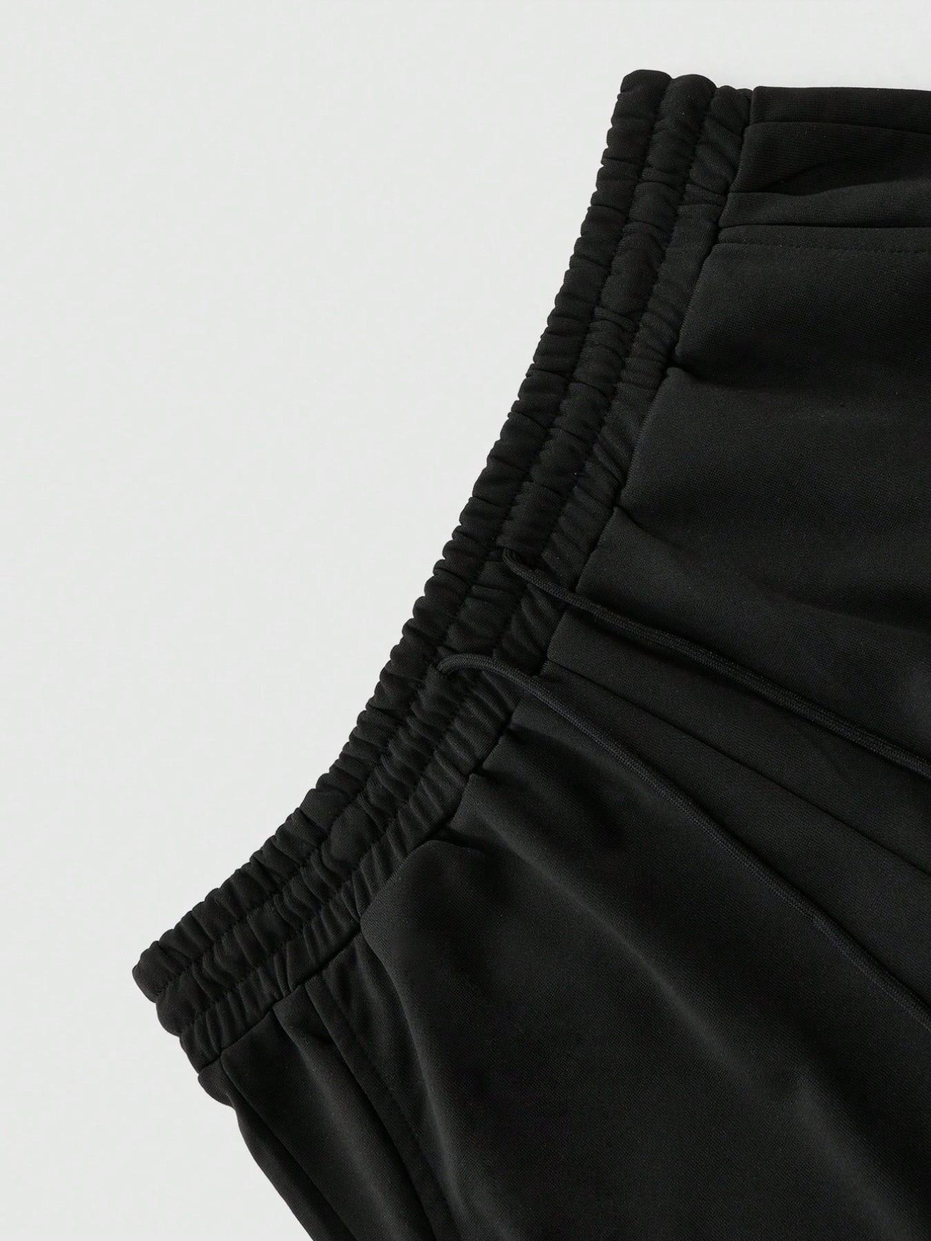 Angel Print Oversized Wide-Leg Pants - TikTokShopBlackFriday Deals FallFashion, Trendy Streetwear Bottoms, Athleisure Casual Trousers, Gothic Angel & Cross Graphic, Stylish Casual Outfit, Versatile Daily Wear