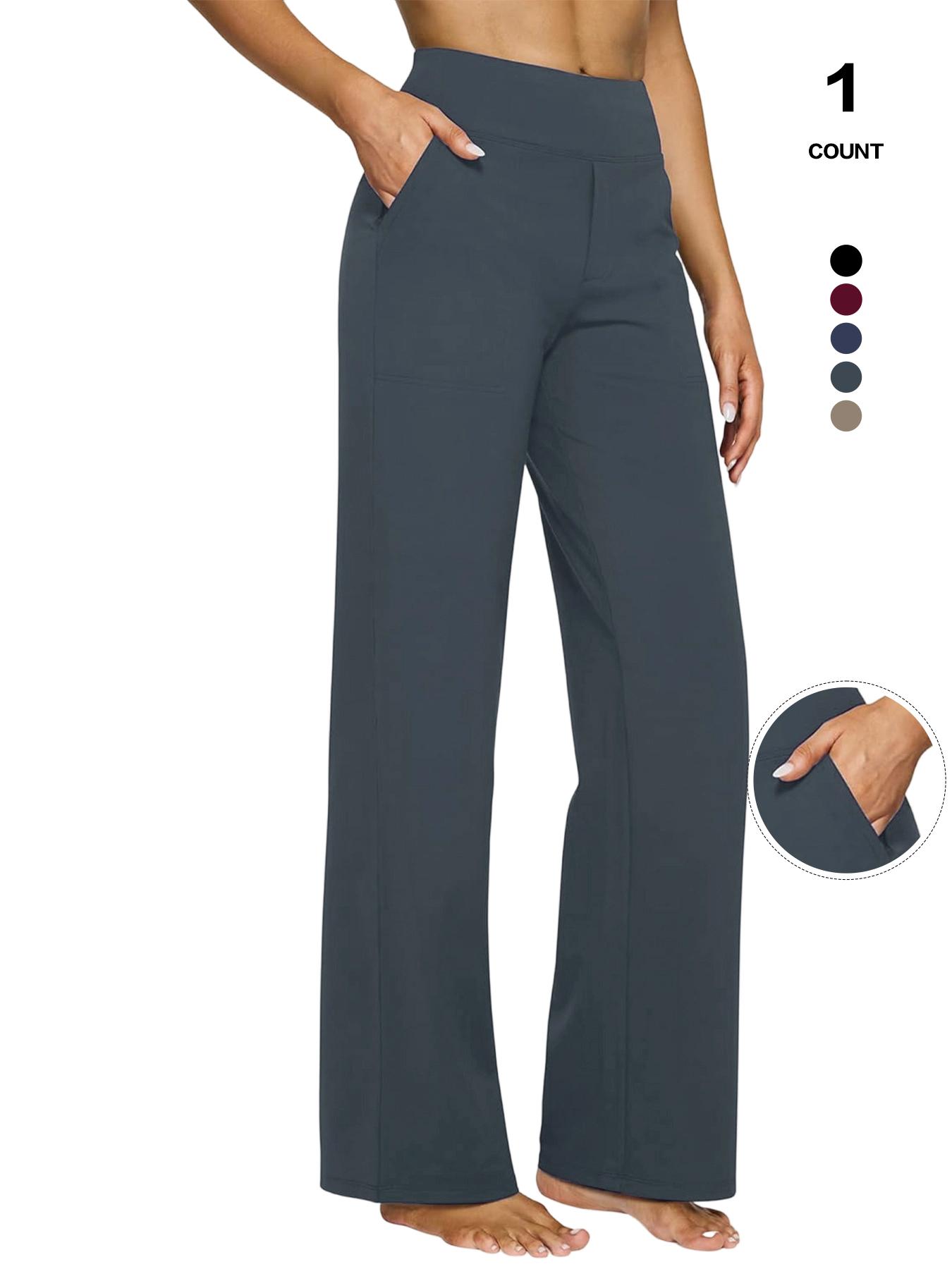 2026 Women's Casual Business Dress Pants, Stretchy High Waist Wide Leg Trousers, Work Office Wear with Pockets, Stylish & Comfortable, Casual Fashion Pants