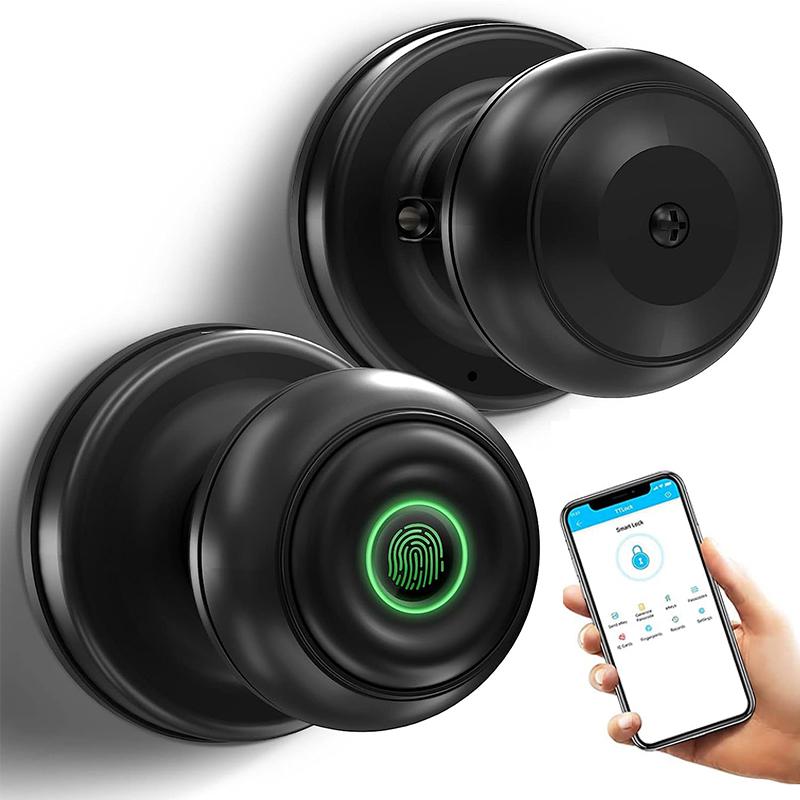 Valentine's Day Gift EUERTE Fingerprint Door Lock,Smart Fingerprint Door Knob with Lock,Biometric Door Lock with App Control & Key,Keyless Thumbprint Entry Door Lock for Bedroom,Front Door,Home,Apartment FathersDayGift