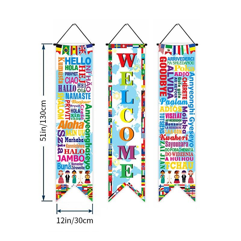 2026 World Cup Decoration, International Flag Bunting 30x130cm Fade-Resistant, Football Party Supplies for Classroom, Bar, Restaurant, Sports Viewing Parties