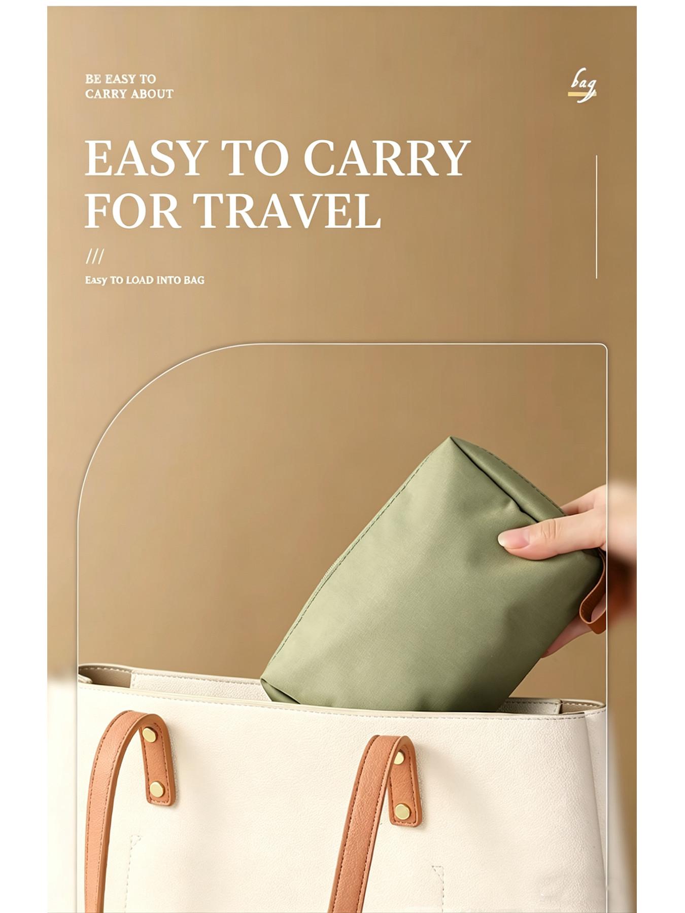 Women's Travel Makeup Bag, Compact Lipstick Organizer, Zippered Tote, Lightweight Portable, Multi-Compartment, Ideal for Daily Use & Outdoors