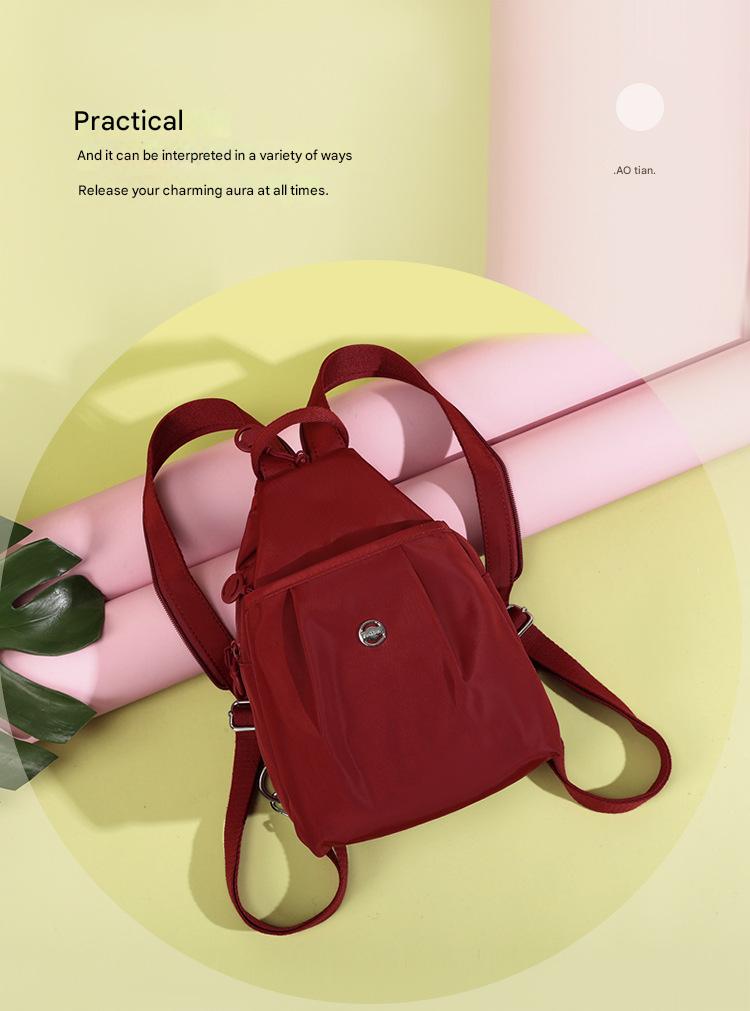 Velora Fashion Oxford Cloth Casual Backpack Messenger Bag Chest Bag with Side Pouch Adjustable Strap Zipper Pocket Inner Patch Pocket 30x21x14cm