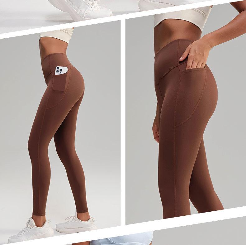 Skin-friendly, naked-feel yoga pants, elastic shaping, high-waisted, butt-lifting fitness pants for women, quick-dry tight pants for outdoor sports