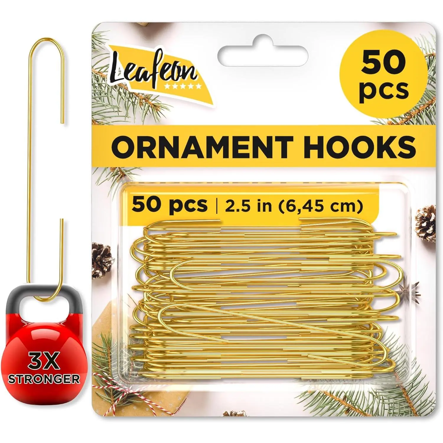 50 Pack Christmas Ornament Hooks  -Essential Christmas Ornament Hangers -  Ornament Hooks for Tree Decoration