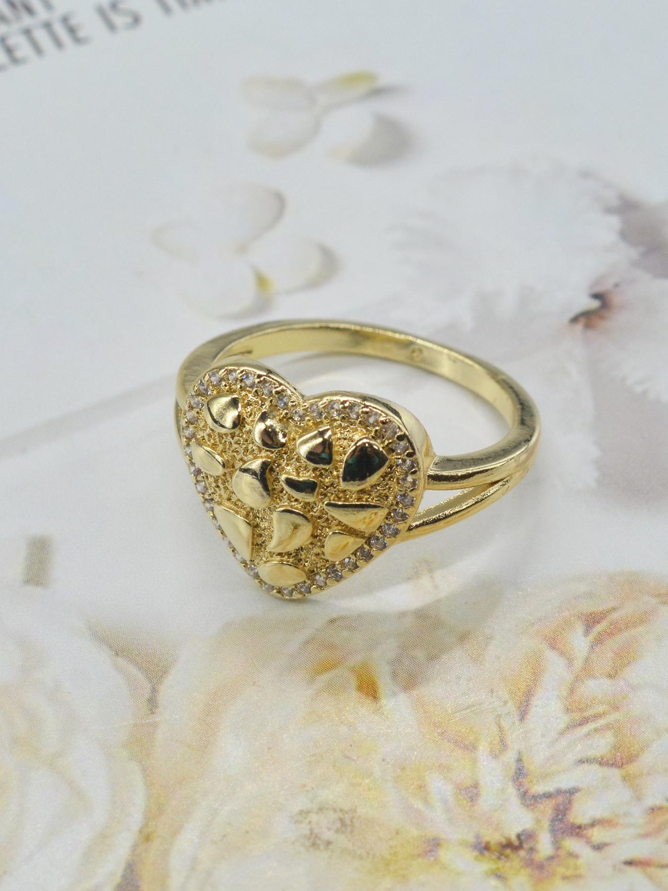 Elegant Romantic Sparkling Zircon Heart Ring, Low Sensitivity Jewelry, Perfect for Wedding and Engagement, All Seasons
