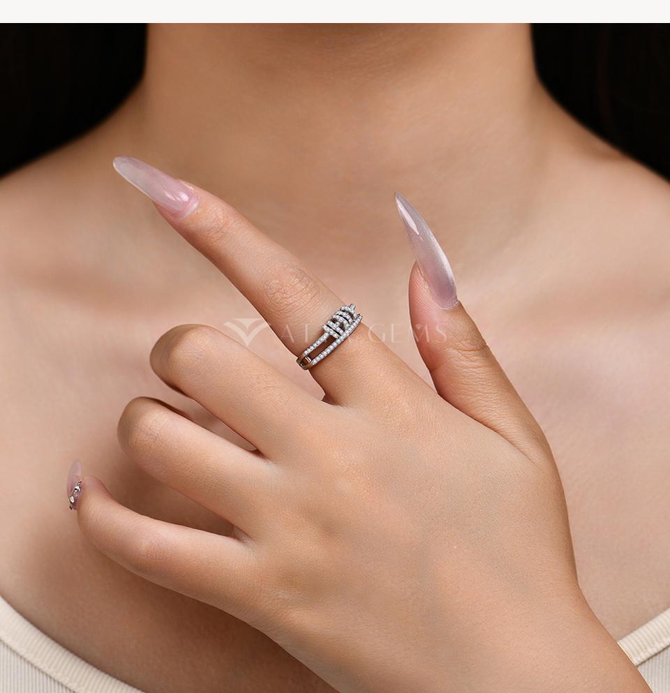 Full Synthetic Moissanite Ring for Women Men Circle Halo Handmade 925 Sterling SIlver Rings Wedding Bride jewelry Gift R221 SpringStatements