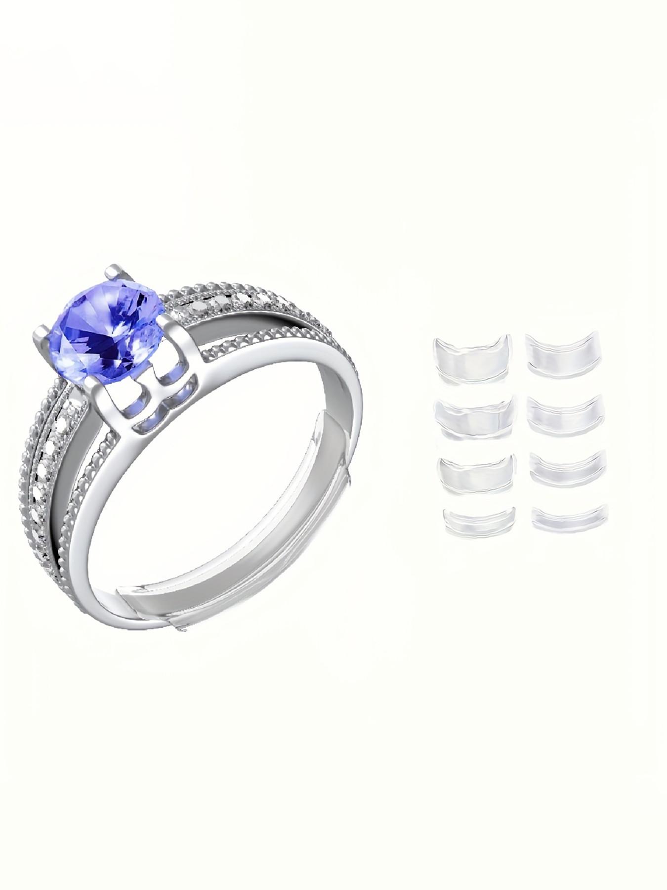 8-Piece Adjustable Ring Sizer Set, Non-Slip Comfort Fit, Multiple Sizes for Loose Rings, Portable Jewelry Sizer, Fits All Finger Sizes