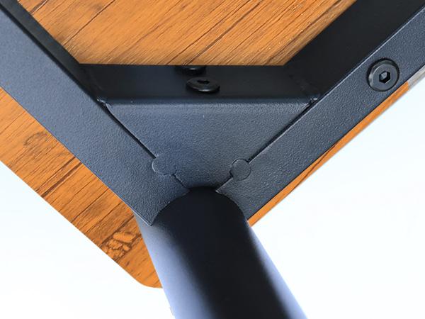 LHBcraft Solid Wood Furniture Table and Chair Set, 4-Seater Kitchen Table with Metal Frame, Compact Kitchen Table for Small Spaces, Apartments, Breakfast,Christmas gift