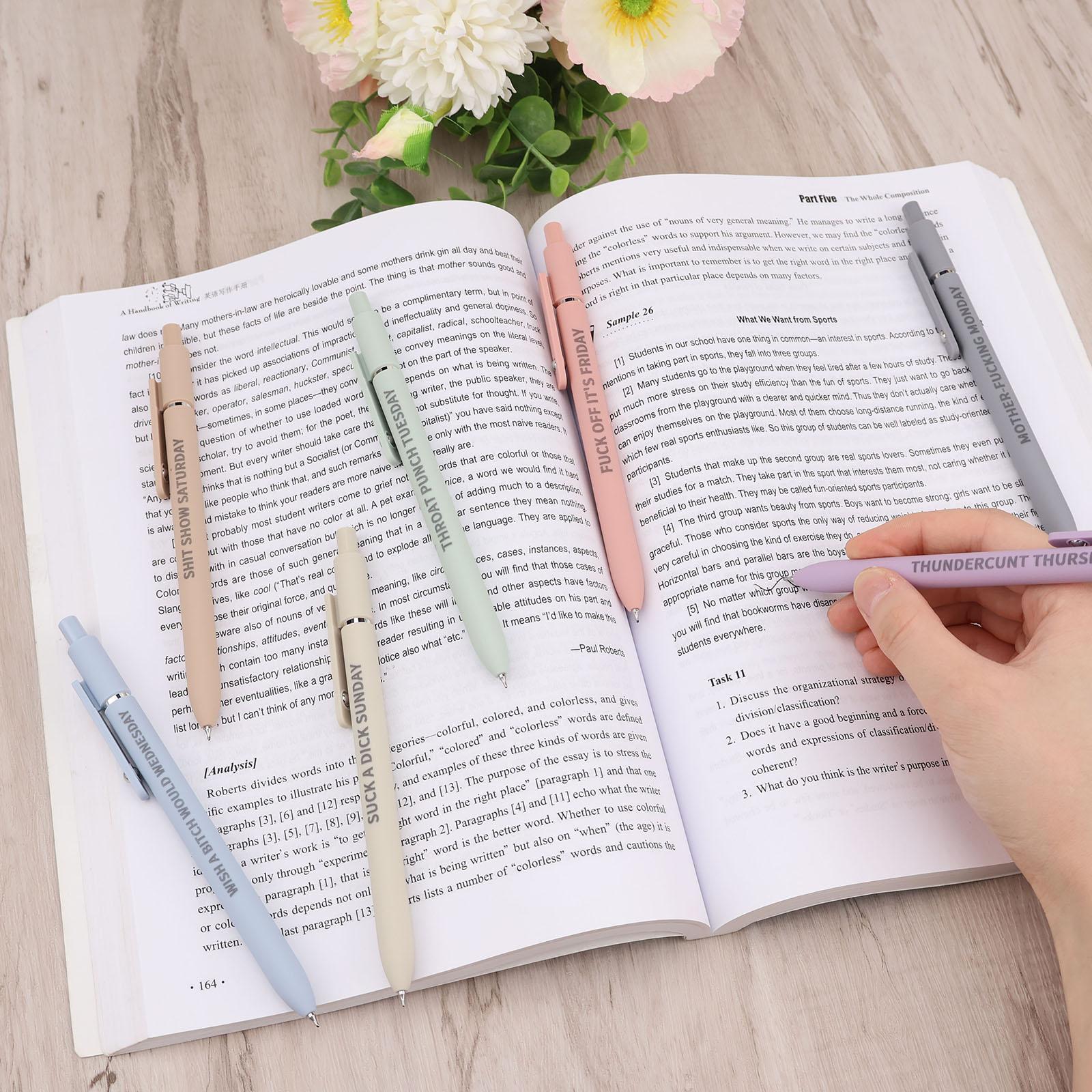 Creative Gel Ink Pen, 7/10pcs Daily Emotional Wording Writing Pens, Smooth Writing Pen, College Student Pen, Office Stationery and Supplies #TOP PICKS