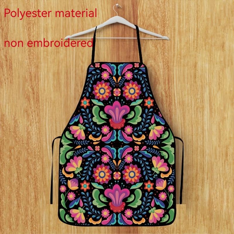 Mexican Folk Style Pattern Apron Set , 2 Counts Polyester  Kitchen Apron for Cooking, Mother's Day Gift, Apron for Women,Valentine's Day Gift,Nails Design Tool,Kitchen Essential,Garden Accessory