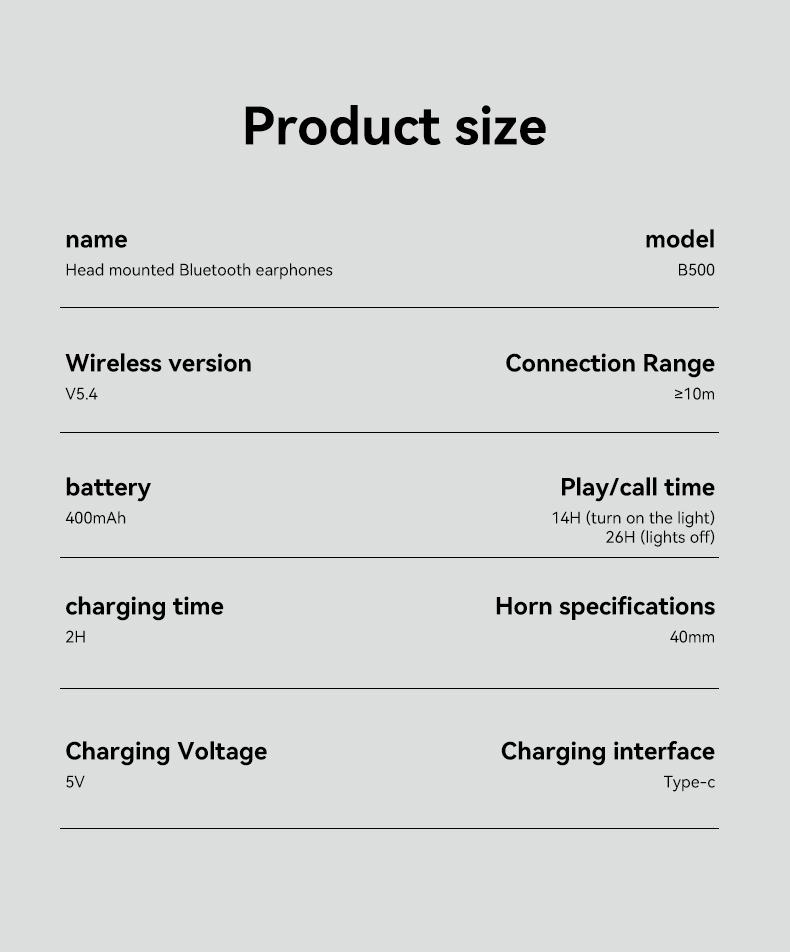 MZYMI B500GHz Wireless Gaming Headset with Dual Connection Modes Bluetooth 5.4 & Wired Noise Cancellation for Esports and Music