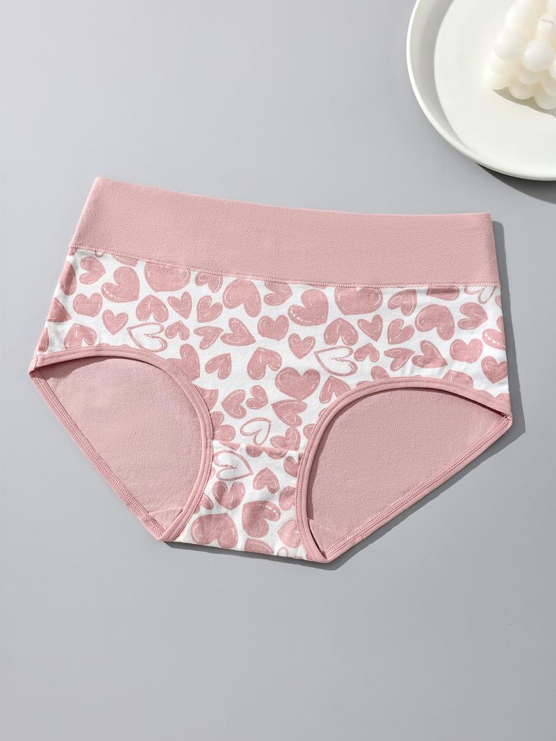 HOTCOM Women's Cotton Panties - 6 Pack Cute Love Print Briefs with Stretchy Waistband & Double Layer Crotch Soft Breathable Underwear for Everyday Wear & Postpartum Comfort FallFreshness - Fit