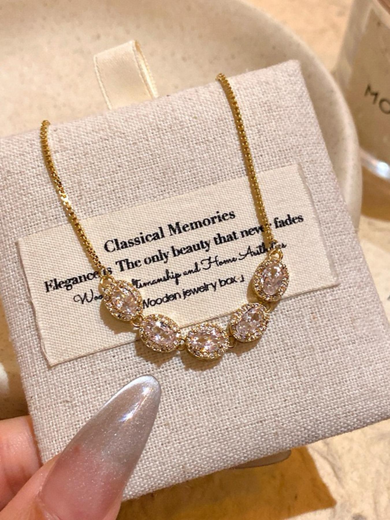 Elegant Zirconia Bracelet for Women, Adjustable Drawstring Design, Perfect for Daily Commute & Date, Stylish Accessory