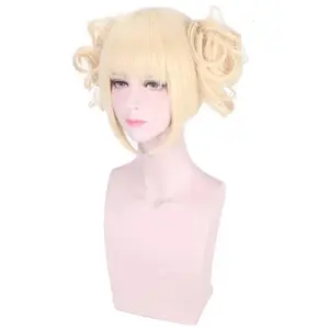 Anime My Hero Academia Himiko Toga Cosplay Wig Cross My Body Women Blond Synthetic Heat Resistant Hair Wigs
