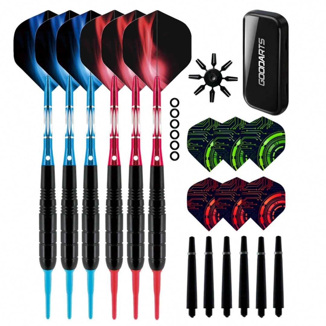 Assorted Color Combo Soft Tip Darts Set – 3 Variants (Blue-Purple, Red-Blue, Red-Green) with Full Accessories Darts Tips