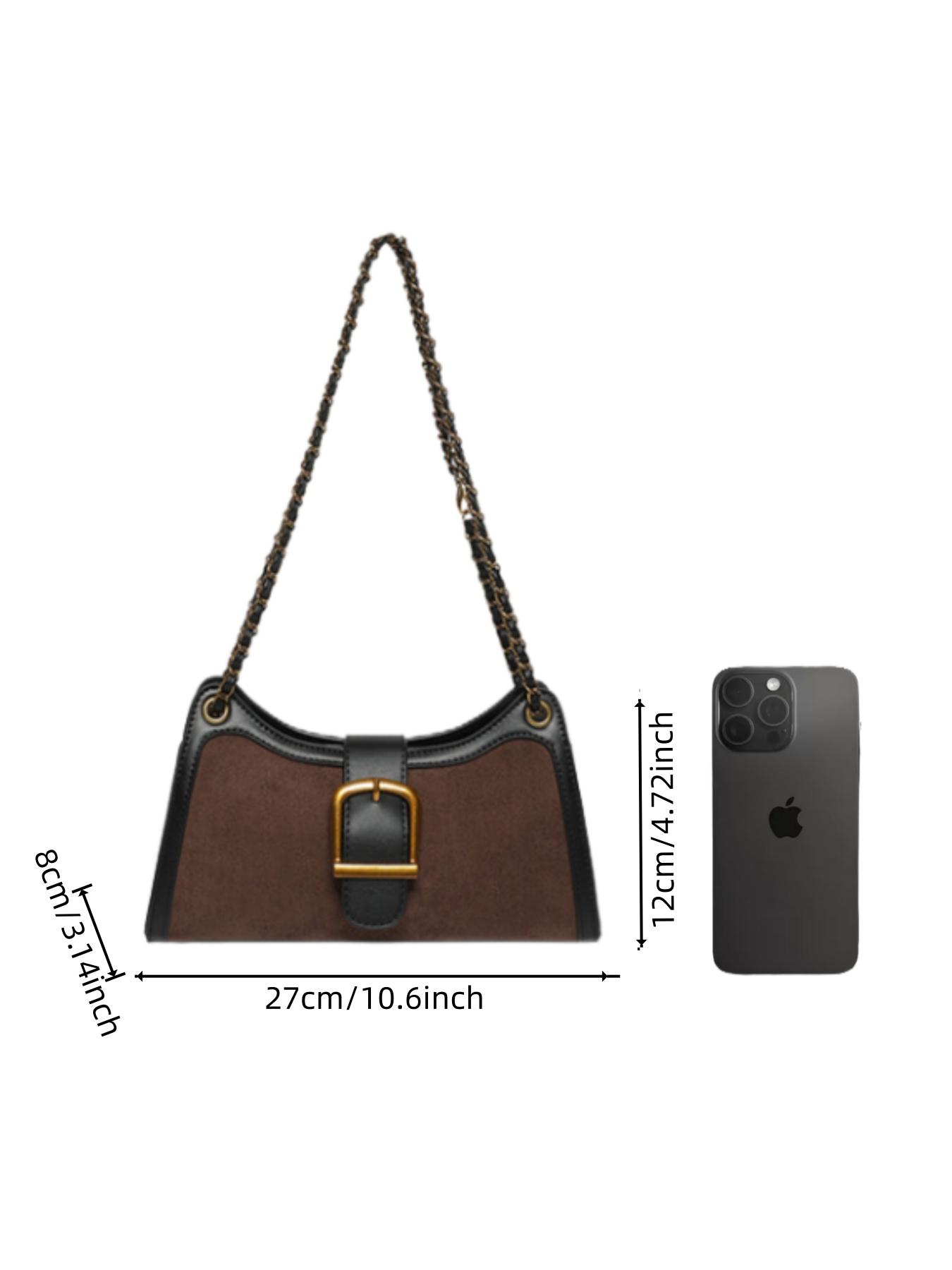 Women's French Vintage Colorblock Underarm Bag, Lightweight Single Shoulder Bag with Ribbon Patchwork Design, Stylish and Unique Handbag