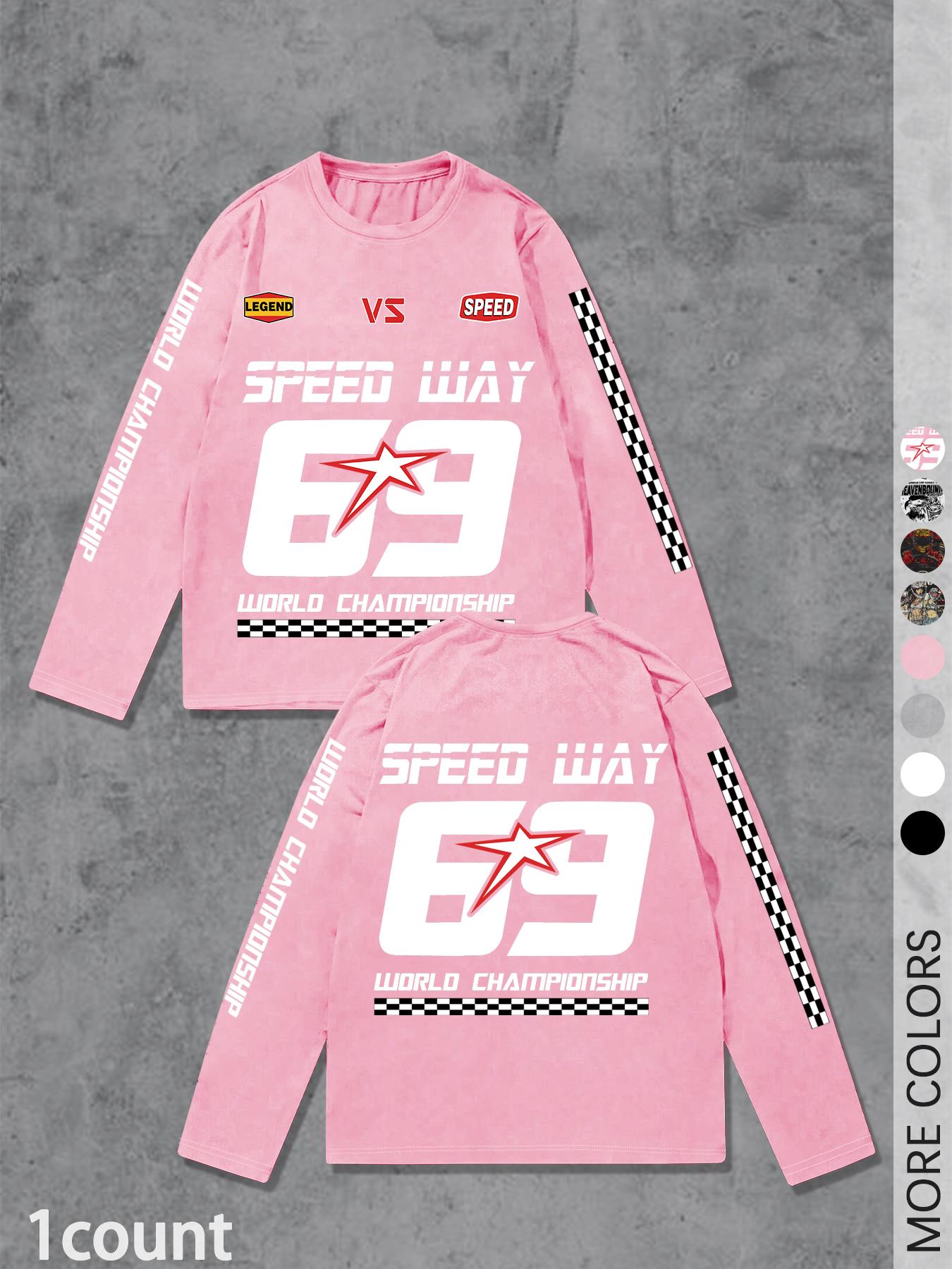 Men's Letter ＆ Number Print Long Sleeve Tee, Regular Fit Casual Street T-shirt for Daily Wear, Men's Top for All Seasons