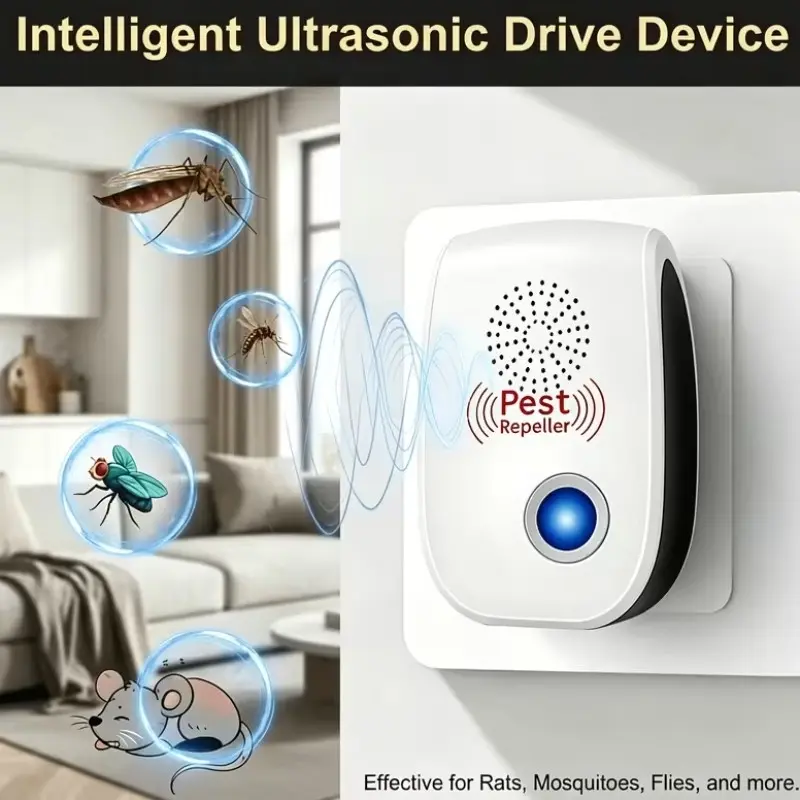 360° Whole-House Surround Sound Wave Pest Repellent, Mosquito Killer, Controls Cockroaches, Termites, Rodents, Mice, Insects, Ants, Spiders, Plug-And-Play